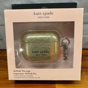 Kate Spade Gold AirPods Pro Case with Keychain